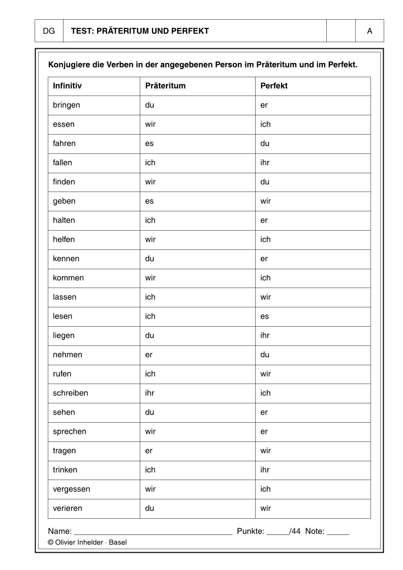 Test Pr teritum Perfekt Open Deutsch Deine Plattform F r Sprache 